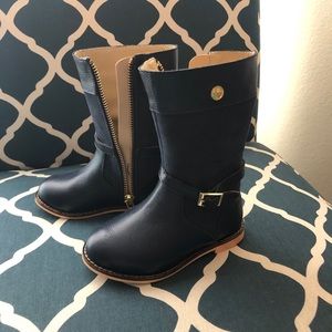 Janie and jack Navy blue toddler calf boots
